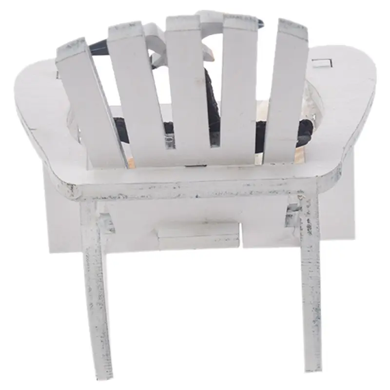 Mini Fairy White Wooden Chair Dollhouse Garden Home Sea Beach Decor white | Дом и сад