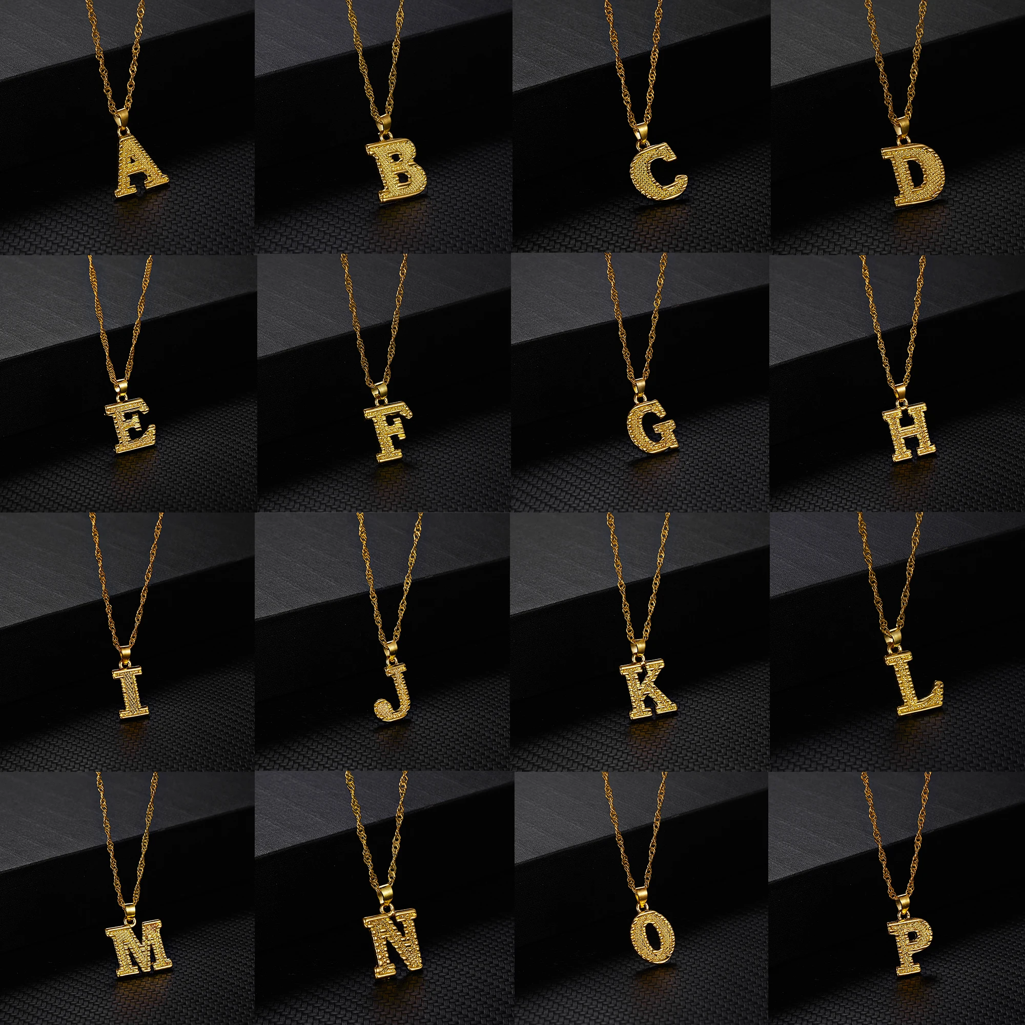 

Charms Gold Color Initial Letter Neckaces For Women Men Jewelry Collier Femme Stainless Steel Alphabet Necklace Best Friend Gift