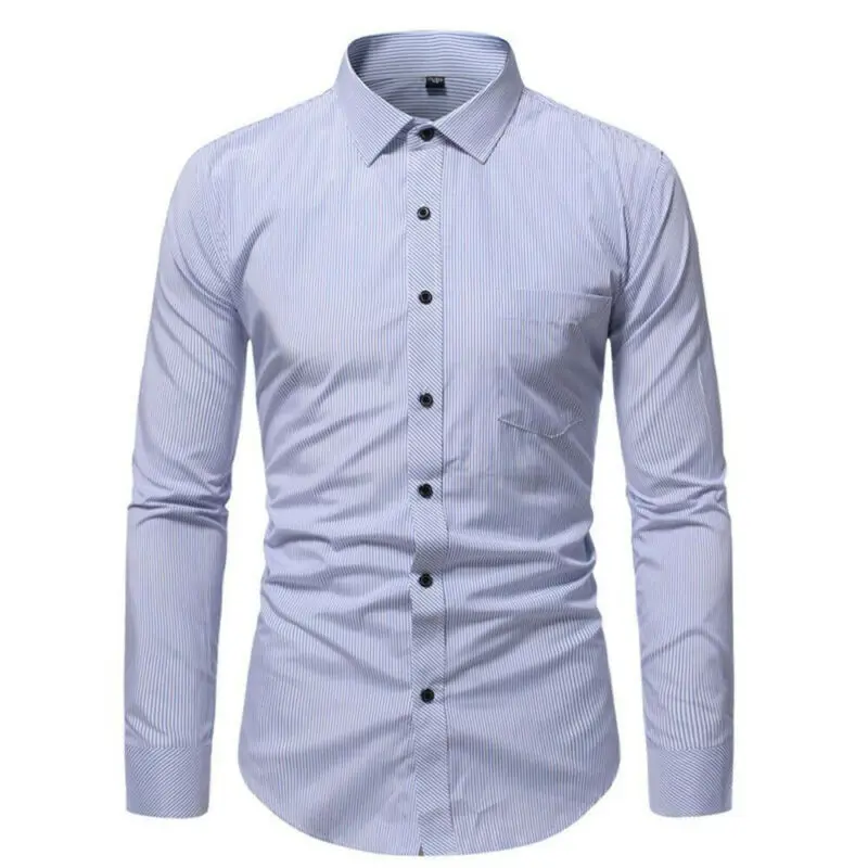 

Striped Shirts Men Casual Printed Clothing Button Up Shirts Office Business Long Sleeve Fashion Mens Long Sleeve Print Shirt