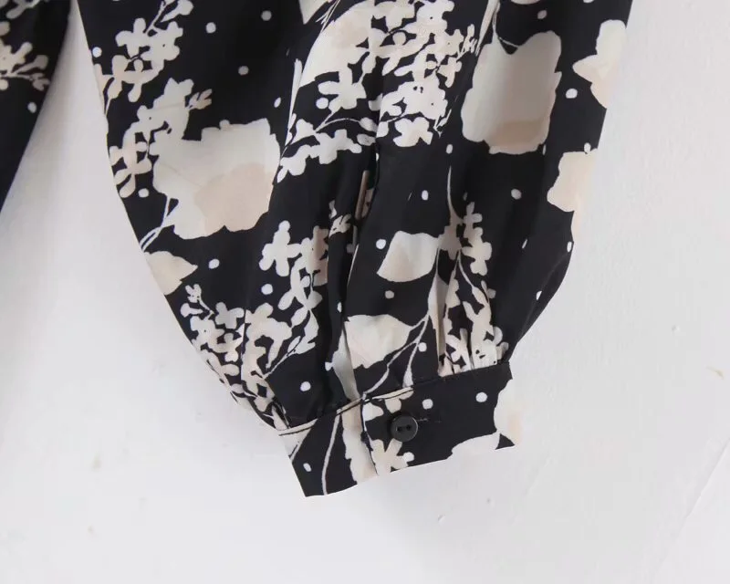 2019 осеннее платье с цветочным принтом и длинным рукавом винтажное открытыми