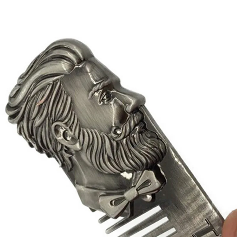 

High Quality Cool Men Beard Shaping Template Stainless Steel Beard Comb Men Hair Beard Trim Tool