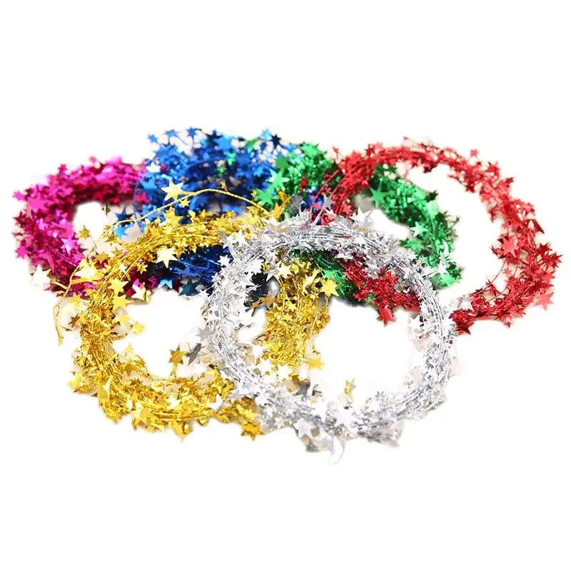 

Christmas Wire Five Star Vines Color Strip Decorations 12pcs/lot Xmas Tree Pendants Party Ornaments adornos de navidad para casa