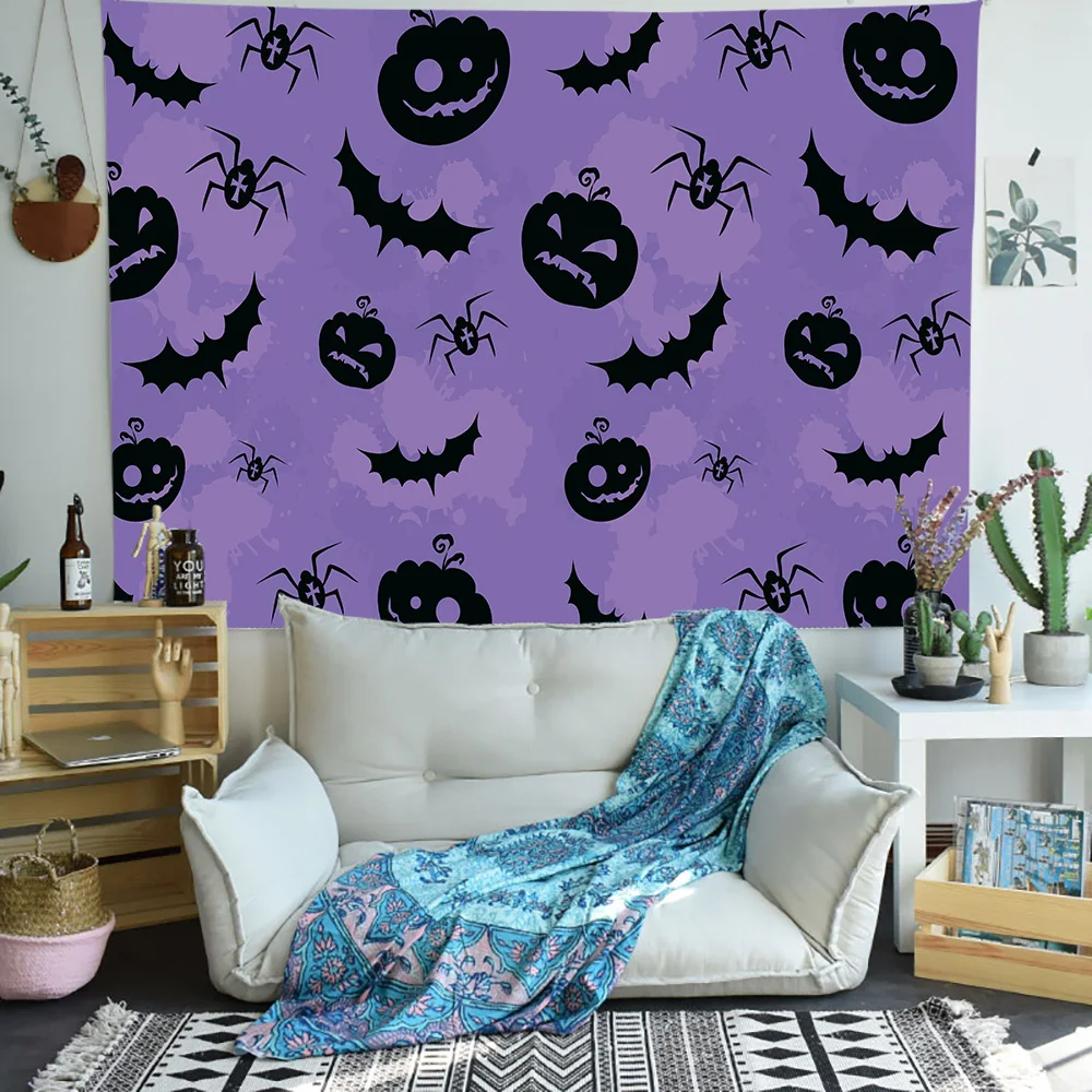 Гобелен Simsant Happy Halloween Лунная ночь тыква Настенный декор для гостиной дома и