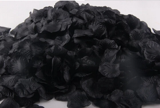 Черные искусственные лепестки роз для свадебного украшения, 500 шт., шелковые лепестки роз для свадебного декора