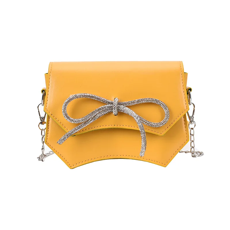 

Bow Retro Fashion Women's Bag Western Style Shoulder Bag Chain Messenger Bag Solid Color Underarm Bag