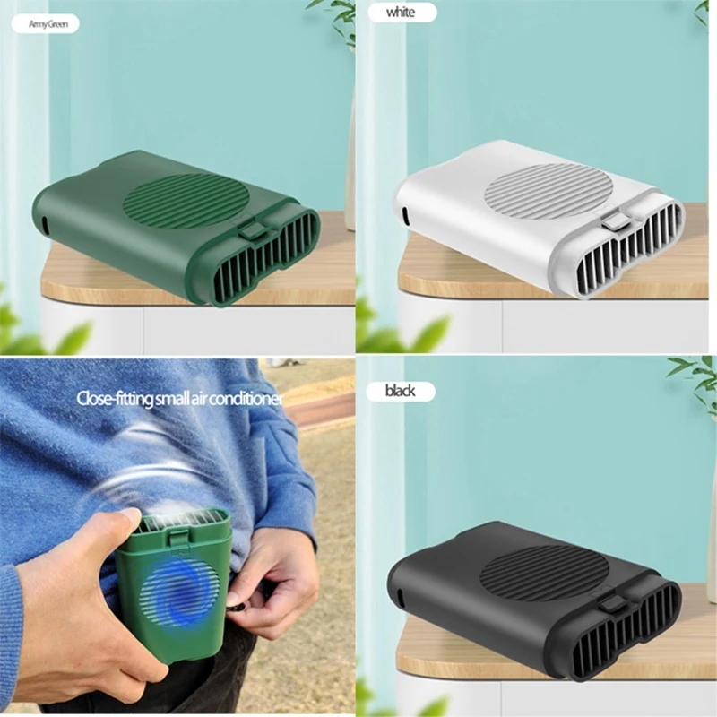 

Mini Portable Hanging Neck Fan USB Hang Free Wearable Personal Handheld Waist Fan Lighting for Outdoor Travel Home