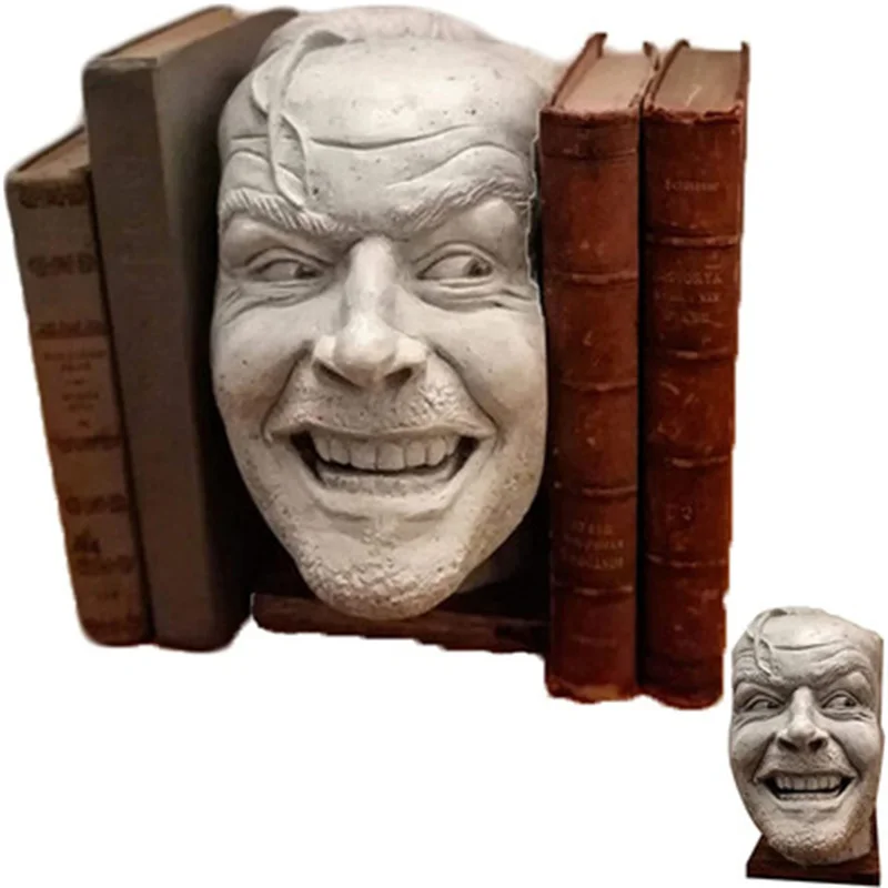 

Funny Face Bookshelf Decoration Bookends Library Accessories Johnny Movie Sculpture Desktop Decoration Birthday Gift Spoof Craft