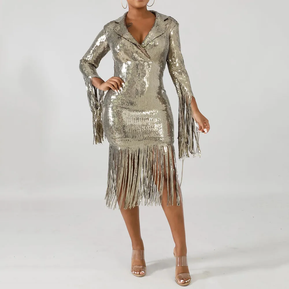 Женские вечерние сексуальные Клубные золотистые платья с блестками блестящее