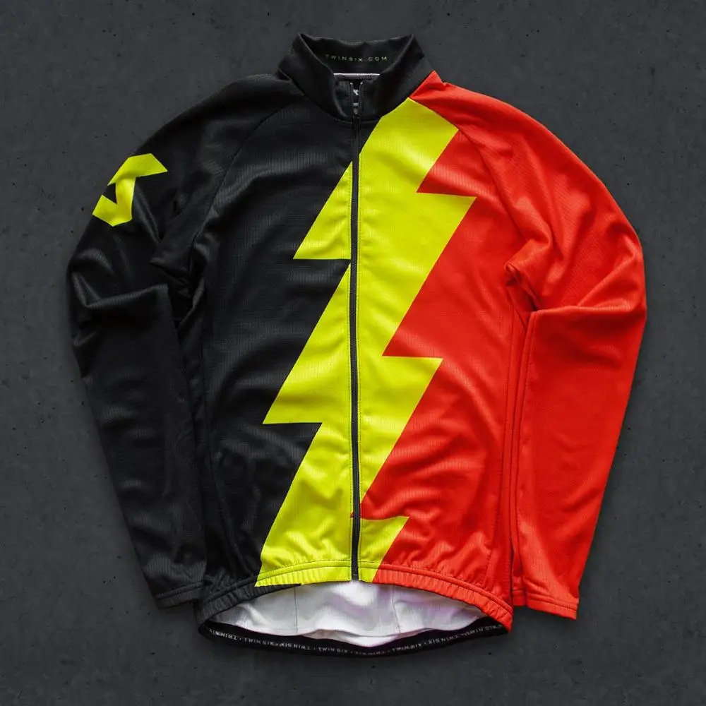 TWIN SIX Winter Cycling Jerseys Thermal Fleece Bike Jacket Long Sleeve Men Mountain Racing Clothing Road Keep Warm Ropa Ciclismo