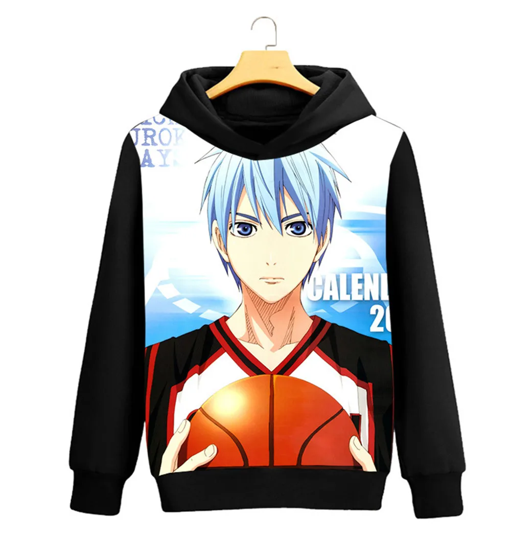 Толстовка унисекс с капюшоном Kuroko no Basuke для мужчин и женщин черный Свитшот