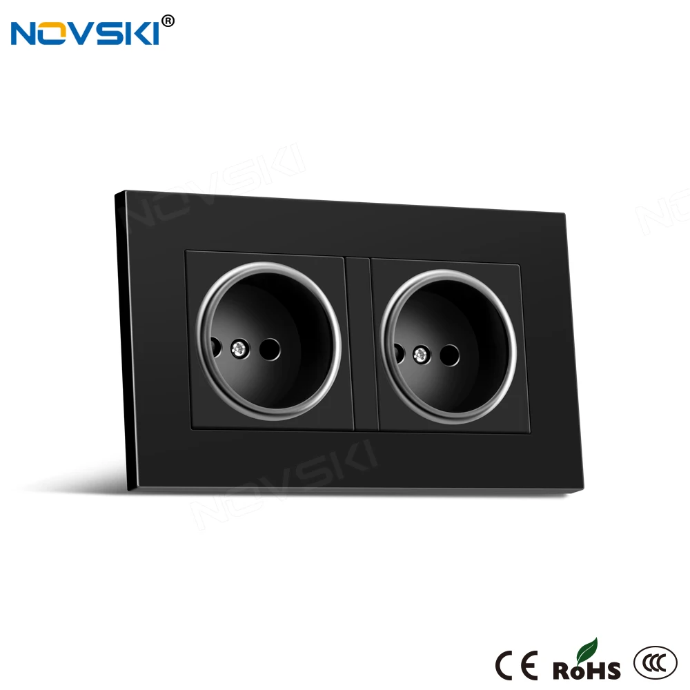 Электрическая Двухстенная розетка NOVSKI антипиреновая панель из поликарбоната