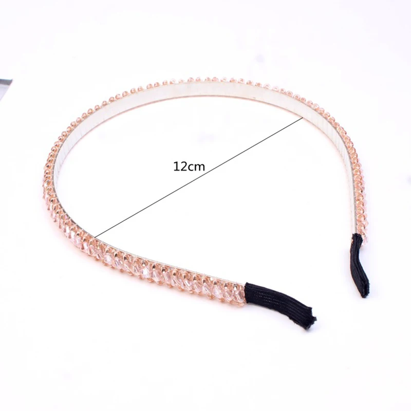 Блестящая Роскошная лента для волос со стразами девочек ручная работа бисер