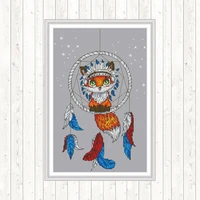little fox cross stitch patterns 14ct 11ct dmc cotton thread counted printed canvas embroidery cross stitch kit diy hand crafts