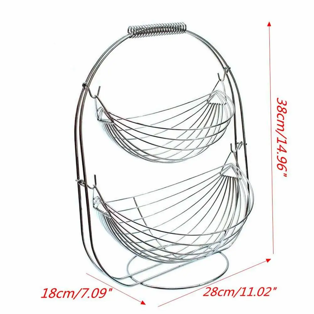 

3 Tier Fruit Basket Bowl Holder Stand Kitchen Vegetables Storage Stainless Steel Organizer Decoration Household Food Storage