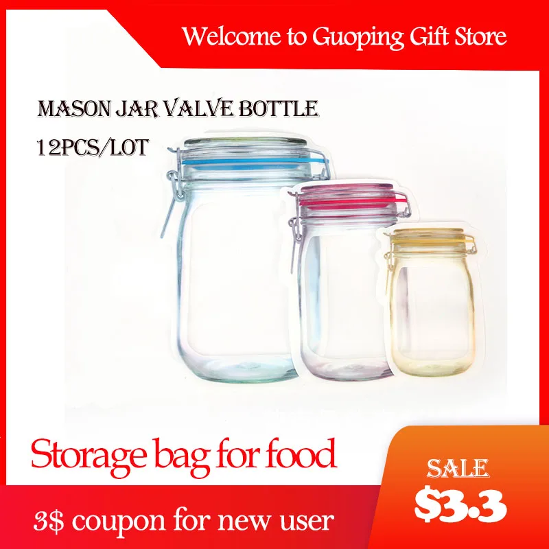 12 шт. мешки для хранения еды многоразовые|Сумки вещей| |