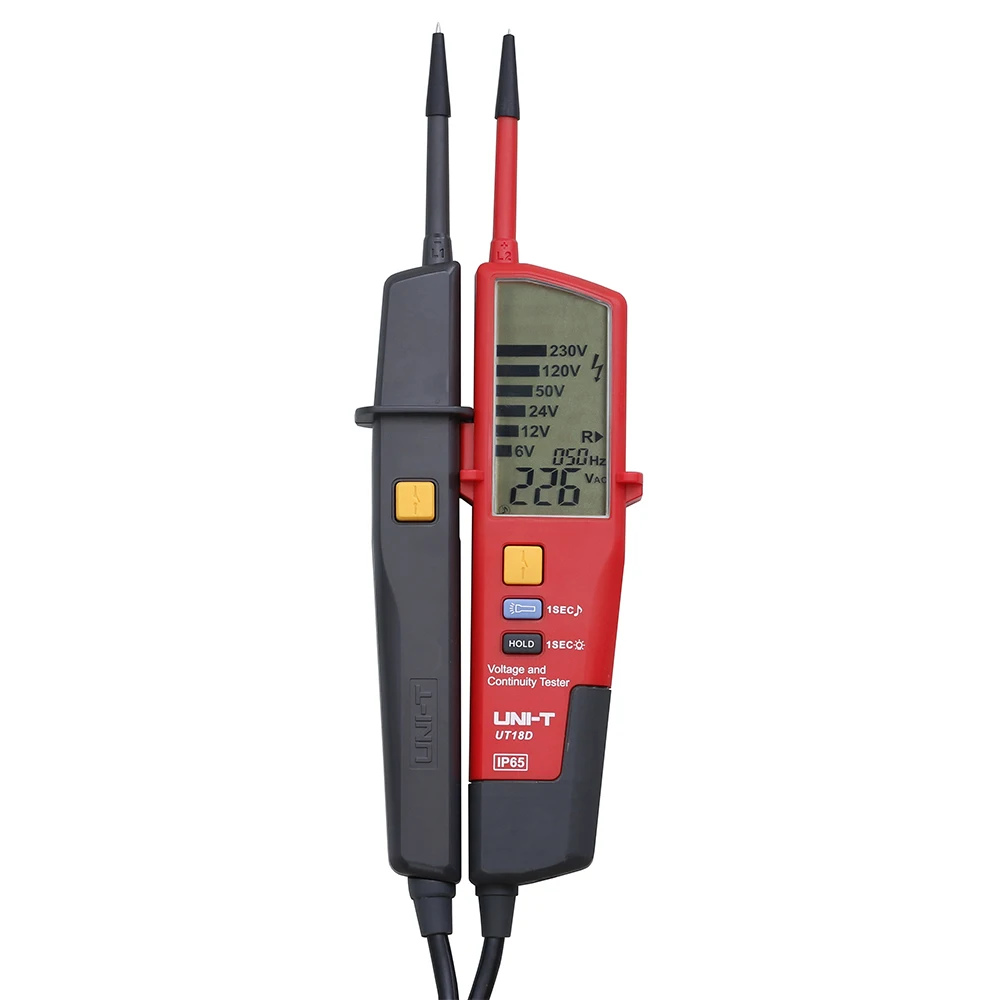 

UT18D Voltage and Continuity Tester RCD Test Built-in Lights Waterproof AC/DC Voltage Tester