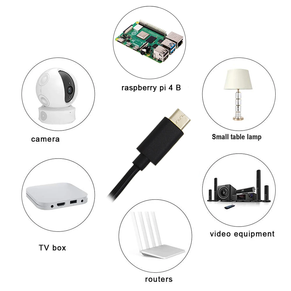 Оптовая продажа Raspberry Pi 4 комбинированный адаптер питания 5 В 3 А Type C для RPI Model B