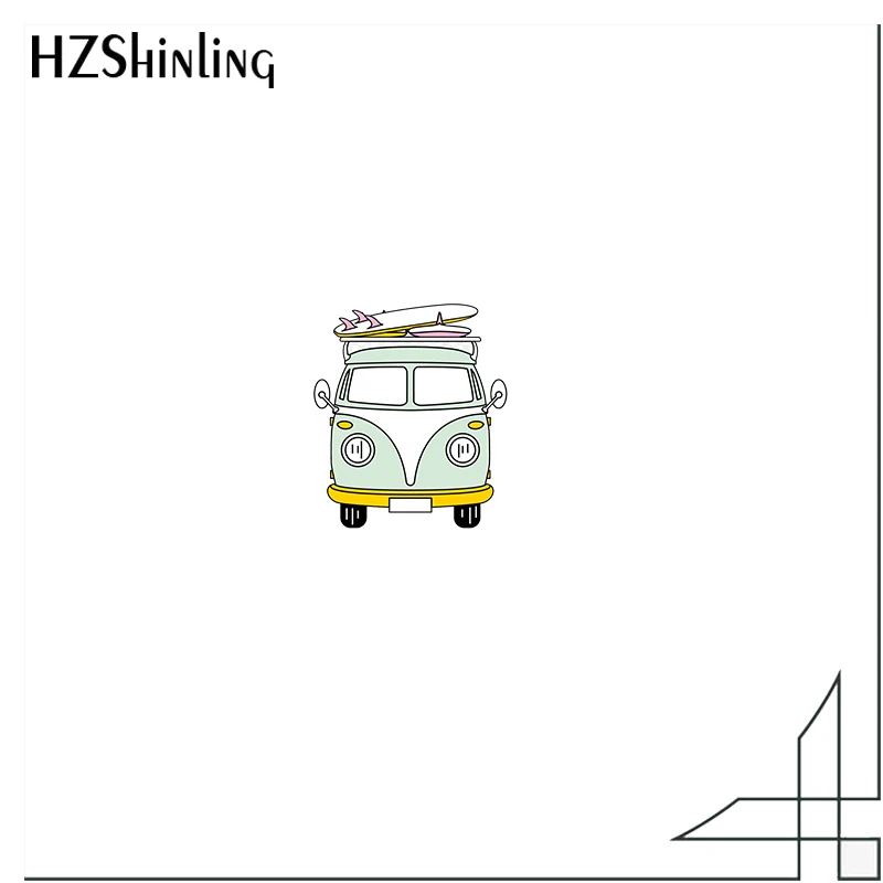 Новое поступление акриловые булавки с лацканами винтажные рисунком фургона мира