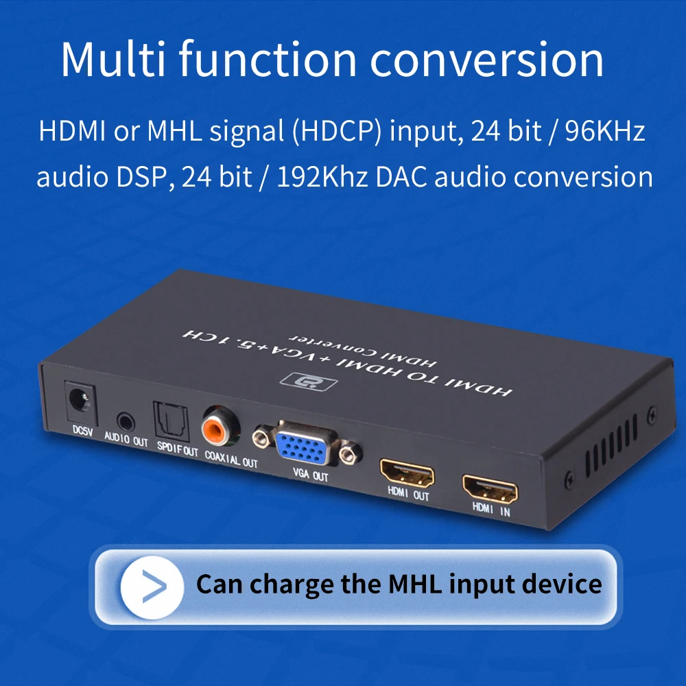 HDMI совместимый аудио экстрактор VGA конвертер 5.1CH Dolby AC3 DTS с оптическим SPIDF