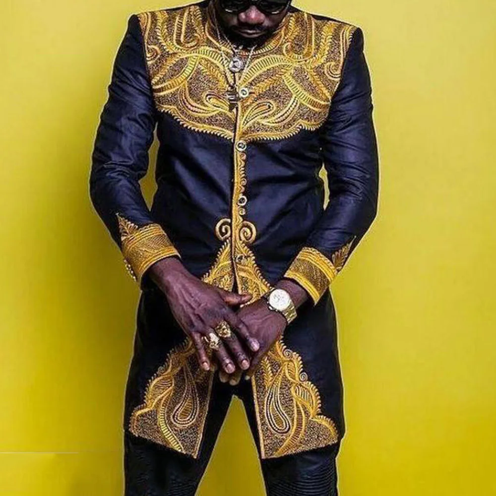 

Abaya Men's Clothing Muslim Casual Shirt African Long-sleeved Printed T-shirt Men Fashion Slim Dashiki Tops Male 2021 Autumn New