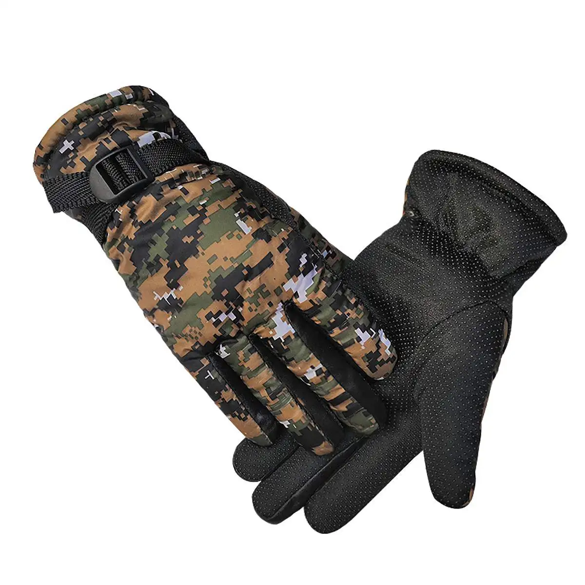 Brown Camouflage Ветрозащитные перчатки зимние унисекс Пара моделей мотоциклетные лыжные перчатки теплые камуфляжные водонепроницаемые камуфляжные толстые теплые перчатки - Цвет: Brown Camouflage