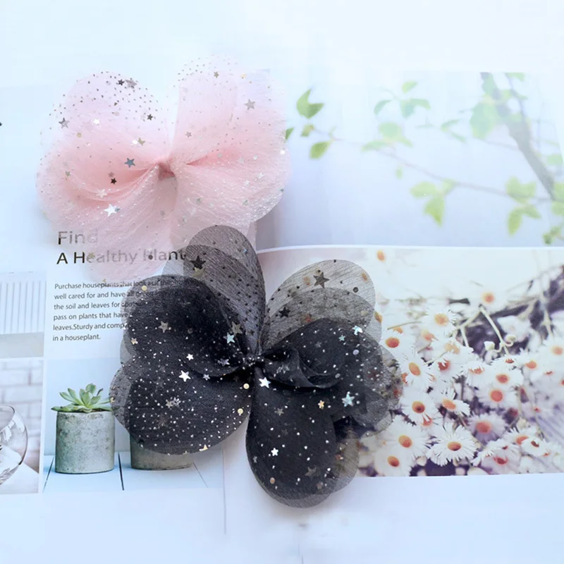 Милые корейские сетчатые банты для волос девочек заколки в виде единорога с