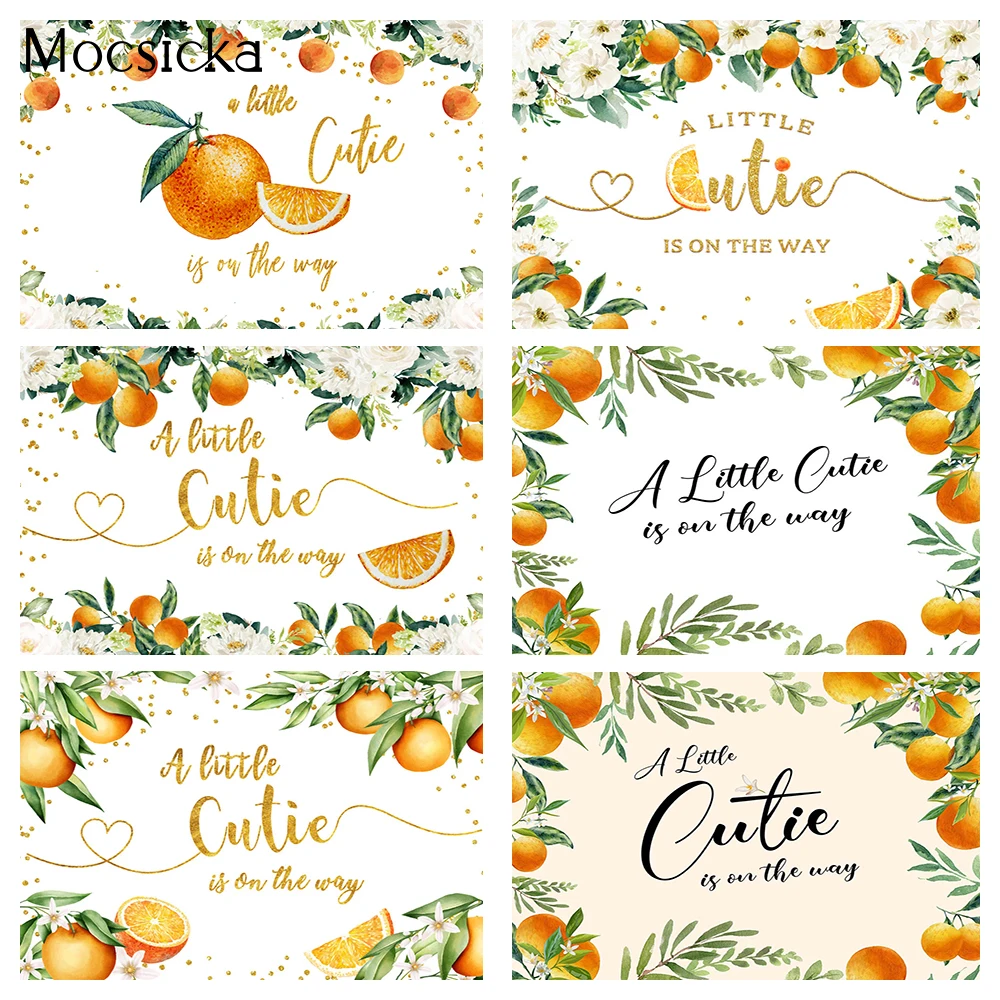 Оранжевый мандарин детский душ фон цветочный маленький Милая на дороге цветы