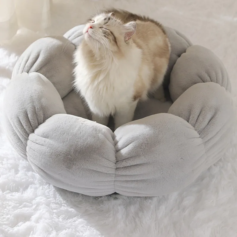 

Супермягкая кровать для собак, круглая подушка, пушистый домик для кошек, теплый удобный спальный коврик, диван, моющийся, товары для щенков