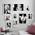 Самоклеящаяся наклейка на стену с изображением звезды фильма Мэрилин Монро, плакаты и принты, черно-белые настенные декоративные картины для комнаты