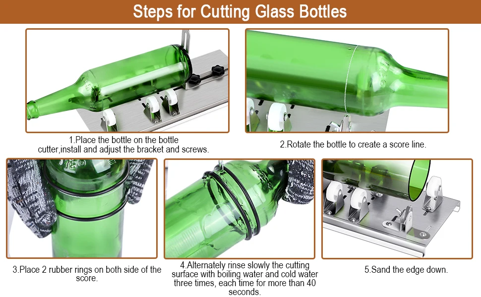 10pcs/set Glass Bottle Cutter Wine Beer DIY Machine For Cutting Whiskey Alcohol Champagne Craft Gloves Glasses Tool Kit | Инструменты