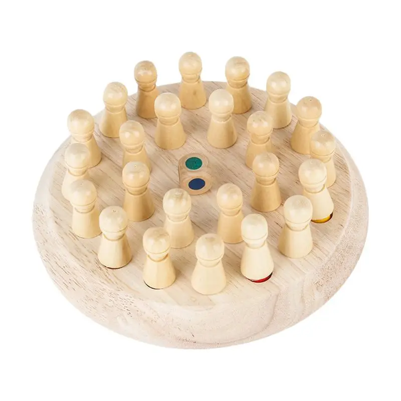 

Children's Wooden Memory Chess Game Fun Building Blocks Board Educational Games XXUF