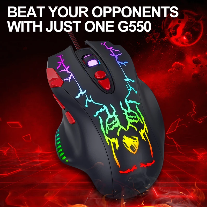 

USB Wired Gaming Mouse 6400 DPI Ergonomic Computer Mouse with RGB Backlit 8 Programmable Buttons for Gamer Mice PC Laptop Mause