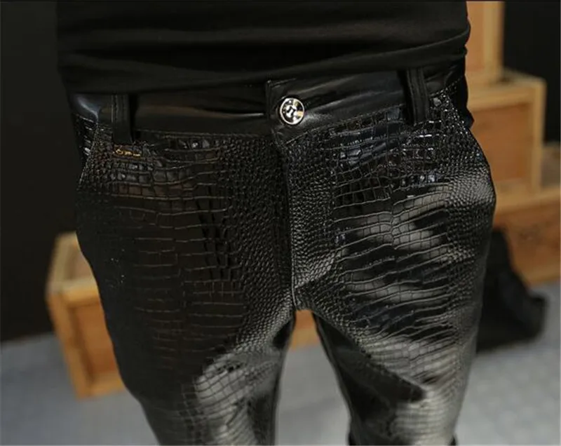 MORUANCLE мужские Искусственная кожа штаны из искусственной кожи в байкерском стиле