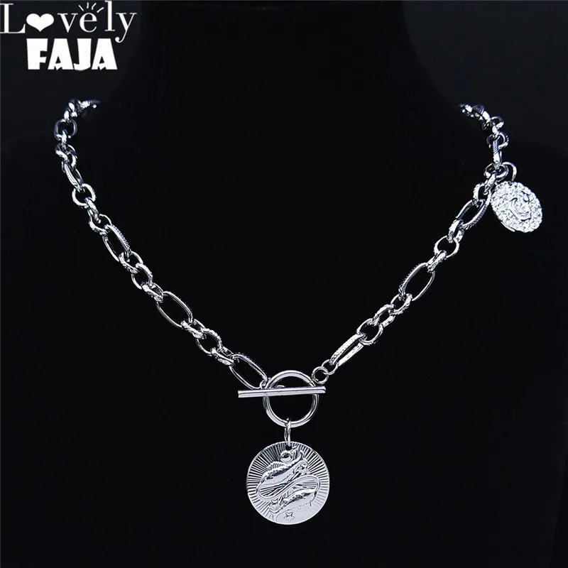 

12 Constellations Pisces Stainless Steel Choker Necklace Women Silver Color Astrology Necklaces Jewelry gargantilla NPY4S03