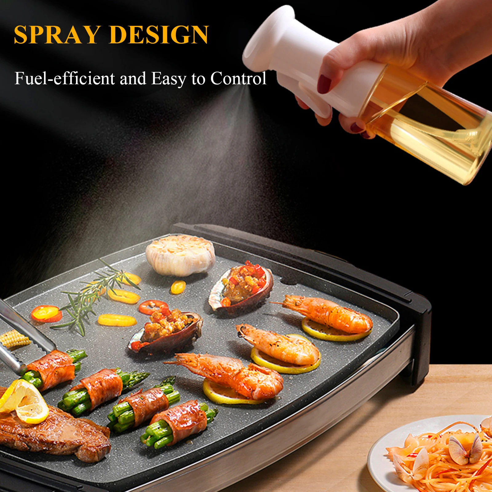 

210ml Oil Spray Bottle Cooking Baking Vinegar Mist Sprayer Barbecue Spray Bottle for Home Kitchen Cooking BBQ Grilling Roasting