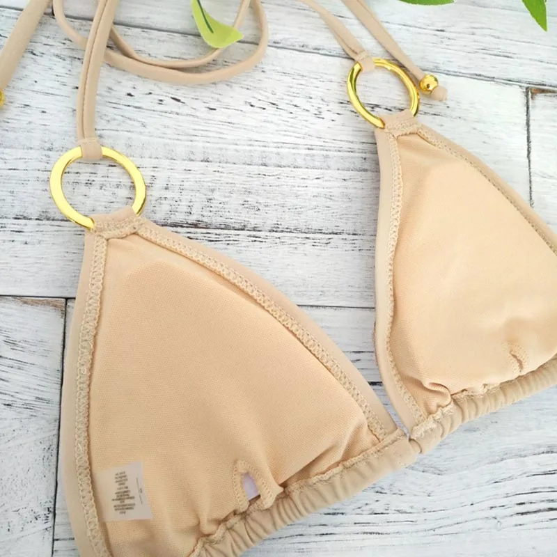 

2021 New Sexy Bikinis Sequins Golden Color Women Bandage Bikini Set Push-up Padded Bra Swimsuit Suit Swimwear 2570