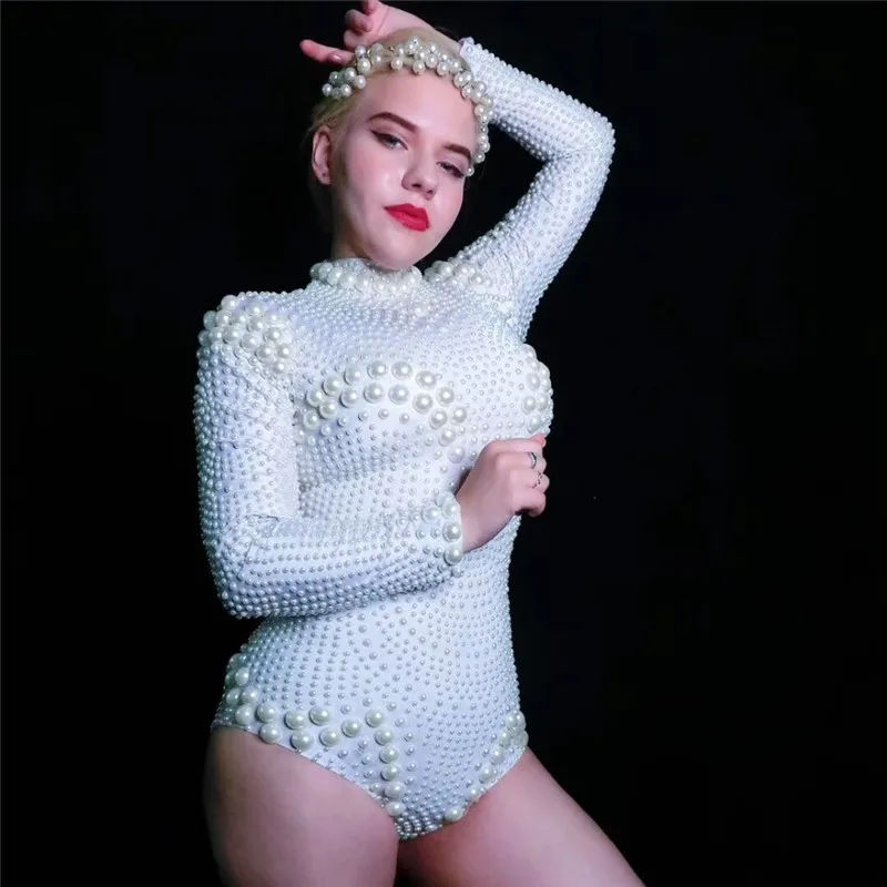 Женское танцевальное платье T16 сценические костюмы с белыми бусинами боди