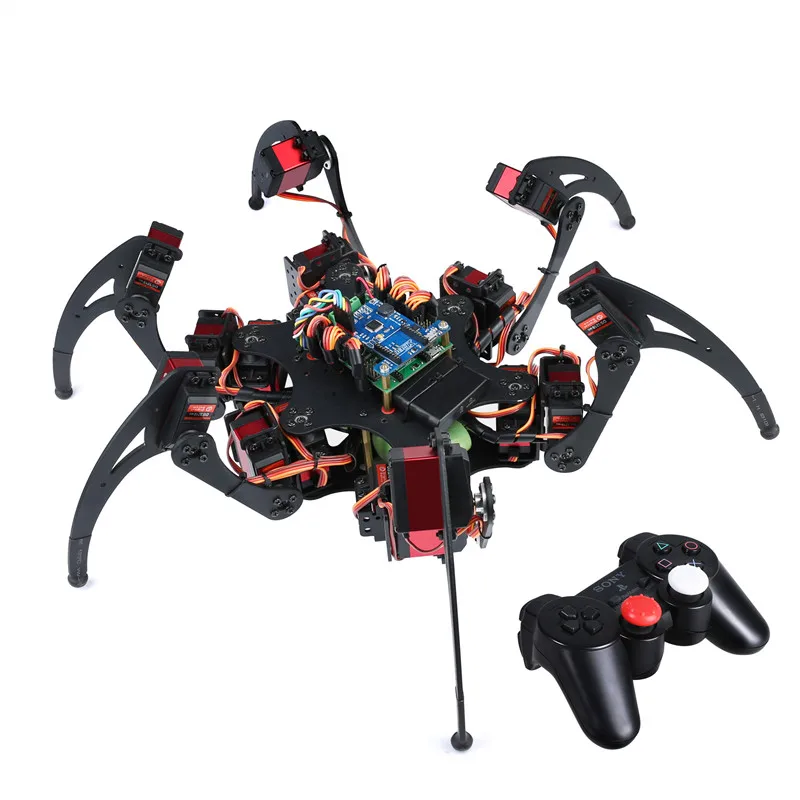 The Hexapods Spider Crawler PS2 controls a 25KG metal steering gear to send data