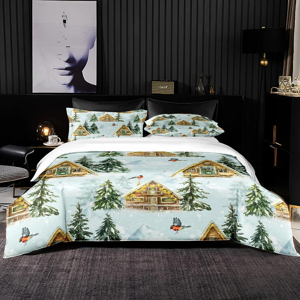 Семейный комплект постельного белья в скандинавском стиле пододеяльник 3D