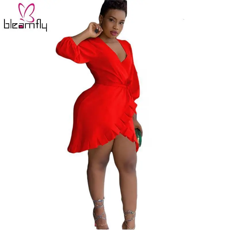 2019 женское осеннее богемное мини-платье с v-образным вырезом рукавом на запястье