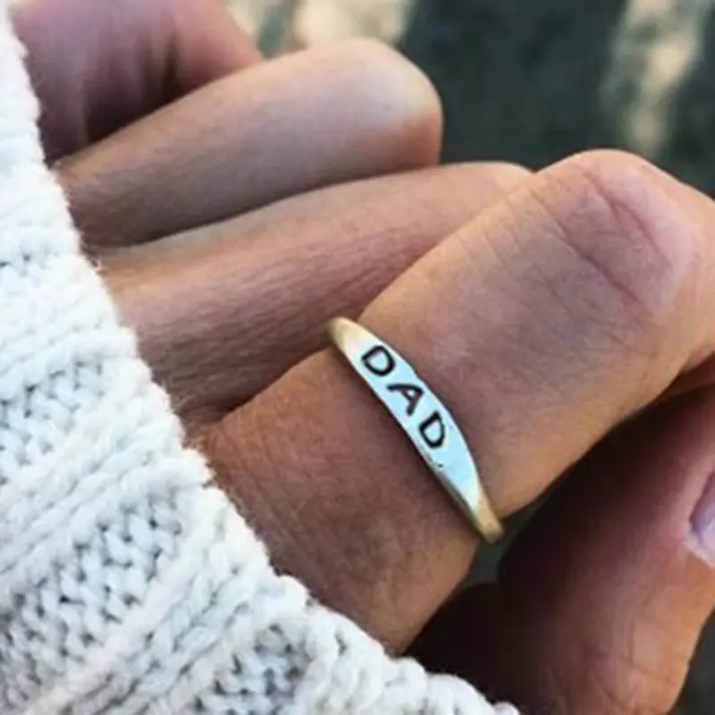 Модные минималистичные сапоги металлический &quotпапа&quot Кольца для мужчин из