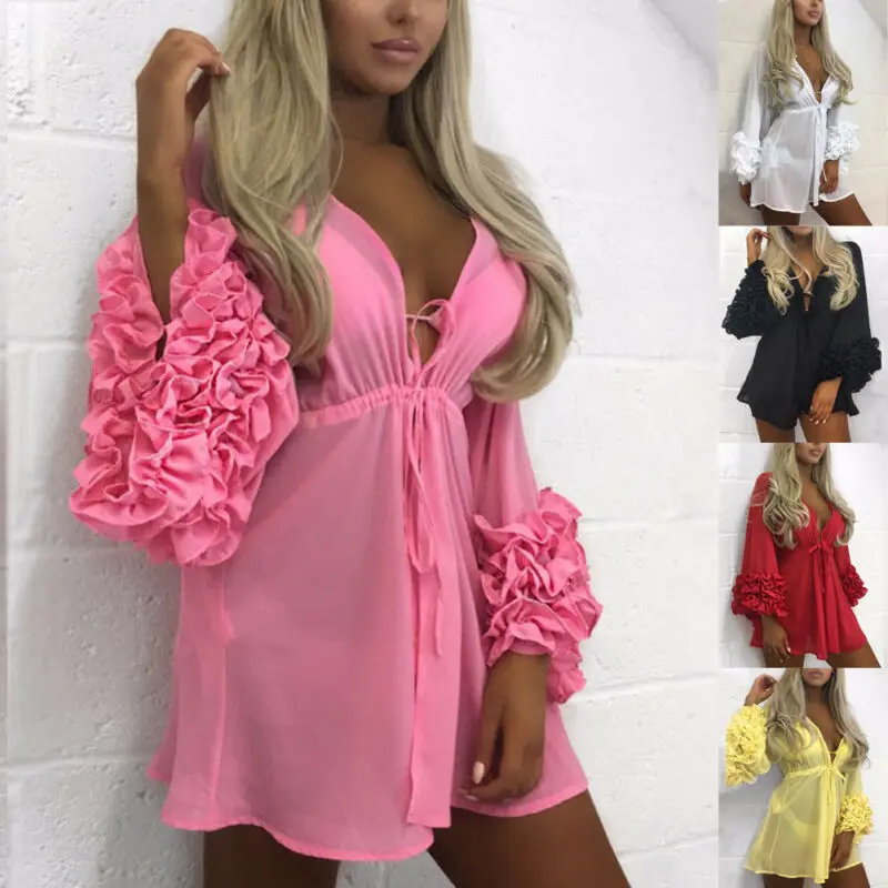 

Goowrom Women Beachwear Swimwear Tassel Bikini Cover Up Summer Kaftan Sarong Beach Dress