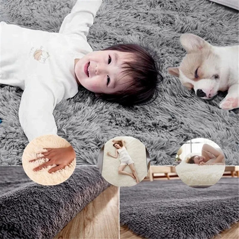 Крашеные плюшевые ковры для дома гостиной спальни Нескользящие декоративные