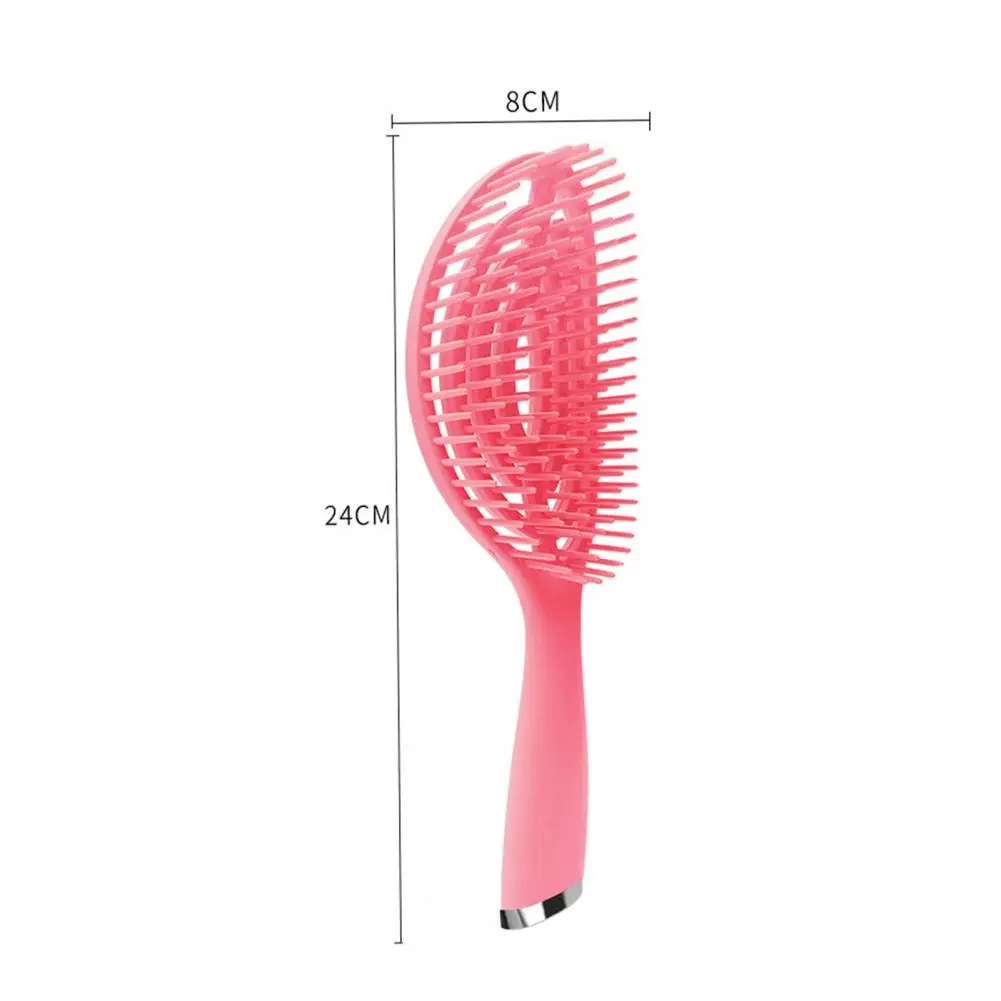 

Hair Massage Comb Hollow Out Ergonomics Handle TPE Elliptical Hair Modeling Brush for Salon