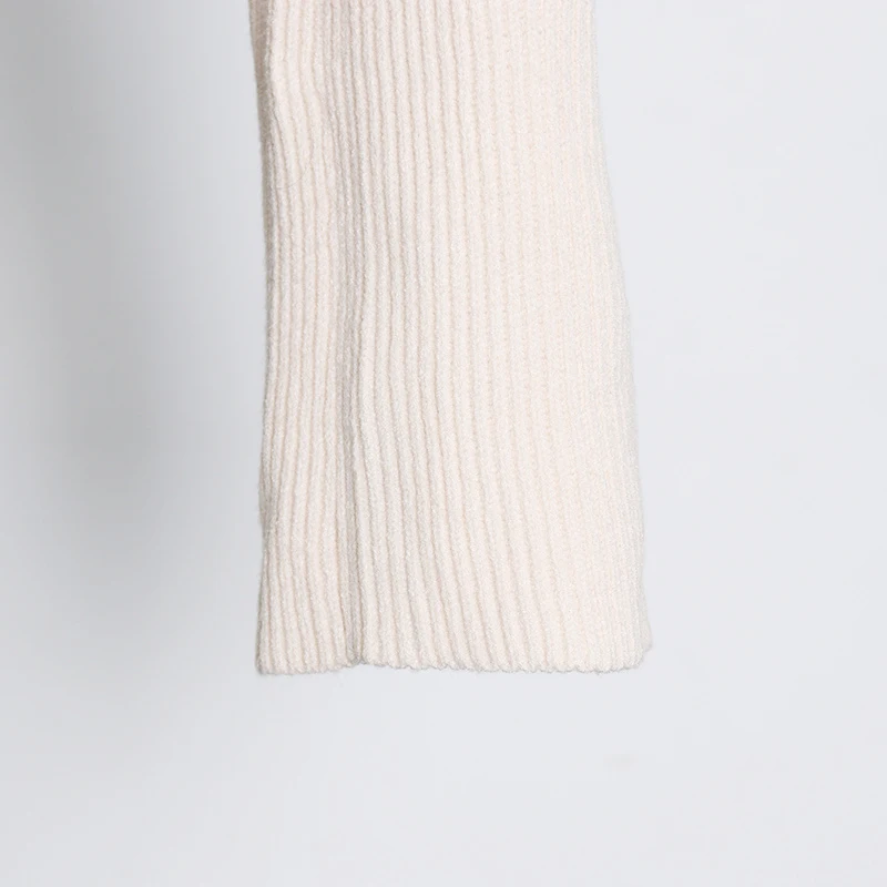 

GALCAUR Knitting Apricot Sweaters For Women V Neck Long Sleeve Casual Loose Thick Vintage Pullovers Female 2021 Autumn Clothing