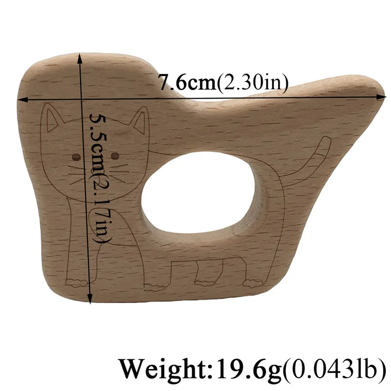 

2021 Cat Baby Teether DIY Jewelry Pendants Necklace Bracelets Accessories BPA Free Pacifier Wooden Teether Dental Care