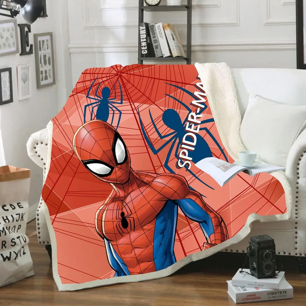Disney Spiderman Blanket Warm Cosy Sherpa Winter Covering Throws on Bed Crib Couch Home Decor Gift for Baby Boys Children Kids | Дом и сад