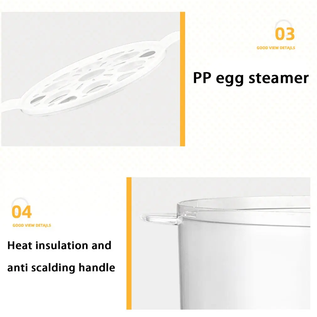

Hot Double-layer Egg Steamer Low-power Breakfast Egg Cooker Removable Egg Holder With Non-stick Coating EU Type