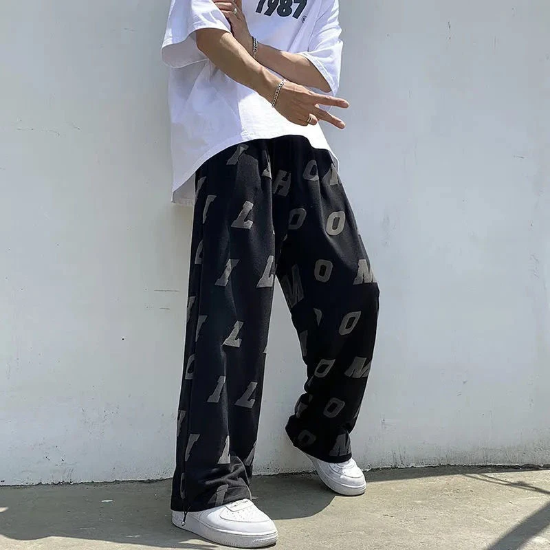 Повседневные широкие брюки для мужчин Свободные спортивные штаны Уличная одежда