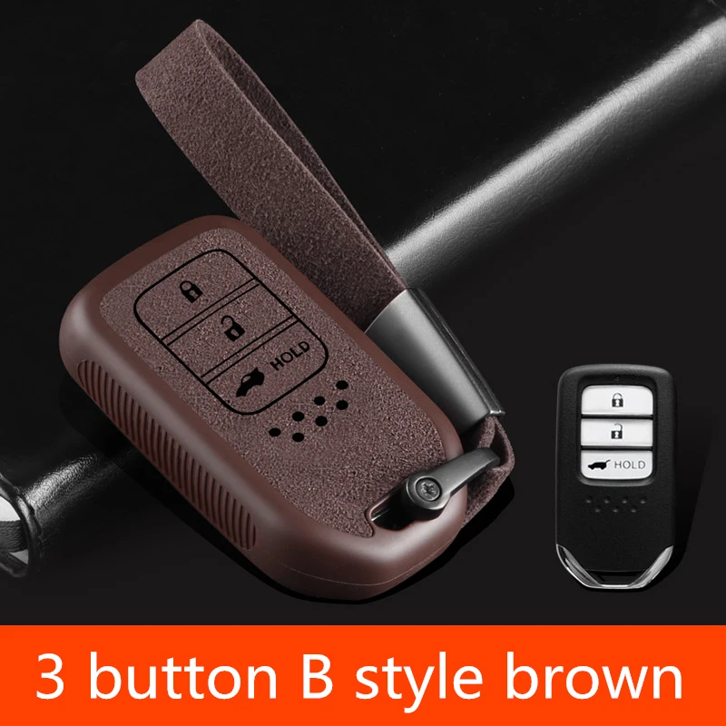 3 button B brown ТПУ флиппе для Honda CRV HRV Accord Civic Odyssey Vezel Inspire Fit Jazz JADE Pilot флип чехол для ключей - Название цвета: 3 button B brown